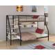 Двухъярусная кровать Толедо 1П черный молочный