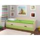 Кровать Соня 2 дуб молочный-салатовый