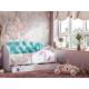 Кровать Звездочка с бортиком Белый-бирюзовый