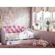 Кровать Звездочка с бортиком Белый-розовый