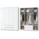 Шкаф для одежды четырехдверный Лори дуб серый, белый