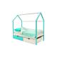Кровать-домик Svogen с ящиками мятно-белый