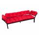 Диван Дачный с подлокотниками красная подушка