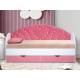 Кровать с продольной мягкой спинкой Сердце №1 800х1900 мм розовая