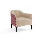 Кресло Мускат велюр киото крем/шенилл домино бургунди