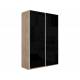 Шкаф-купе Прайм 2-х дверный 1400 Стекло Черное Сонома