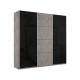 Шкаф-купе Прайм 3-х дверный 1800 два Стекла Черные/ДСП Бетон