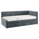Кровать-тахта с ящиками Твикс цвет велюра графит