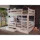 Двухъярусная кровать без крыши белый 80х160 см с ящиками