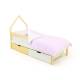 Кровать-домик мини Svogen с ящиками и бортиком бежево-белый