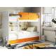 Кровать двухъярусная Тетрис латы с бортиками белый-оранжевый