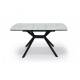 Стол раздвижной Олимп 1400 мм мрамор белый/черный муар