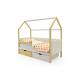 Кровать-домик мягкий Svogen с ящиками и бортиком бежево-белый