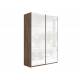 Шкаф-купе Прайм 2-х дверный 1200 Стекло Белое Крафт табачный