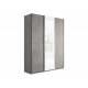 Шкаф-купе Прайм 3-х дверный 1800 ДСП/Стекло Белое/ДСП Бетон