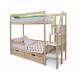 Двухъярусная кровать Svogen с ящиками и бортиком натура без покрытия