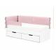 Детская мягкая кровать Denvas с бортиком и ящиками пыльная роза