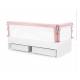 Детская мягкая кровать Denvas с бортиком и ящиками пыльная роза