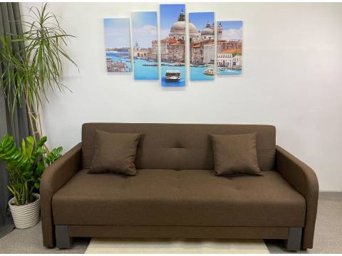 Диван-кровать Поло с подлокотниками Neo Chocolate