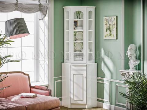 Буфет угловой Констанция Белый матовый