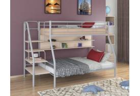Двухъярусная кровать Толедо 1П серый молочный