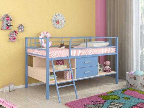 Кровать-чердак Севилья Мини Я голубой