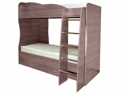 Кровать детская двухъярусная Юниор 2 шимо темный