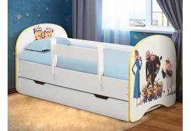 Кровать детская с фотопечатью с 1 ящиком Веселое семейство