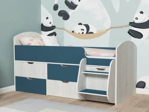 Кровать Малыш-7 Винтербер-лазурь