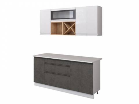 Кухня Бронкс кварц бетон 1800