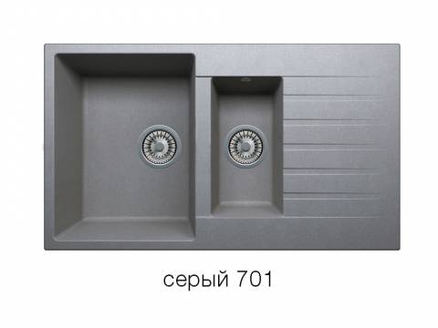 Кухонная мойка Tolero R-118 Серый 701