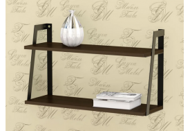 Полка металлическая ЛОФТ-2 венге-черный матовый