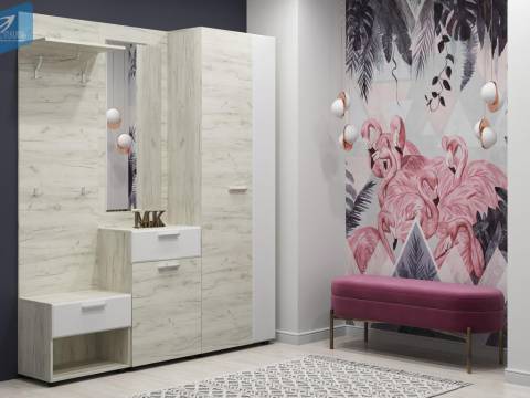 Прихожая Сафари Дуб Крафт белый