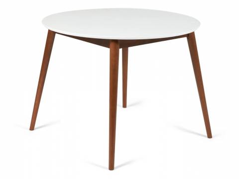 Стол круглый раскладной обеденный Bosco Боско Белый-Коричневый