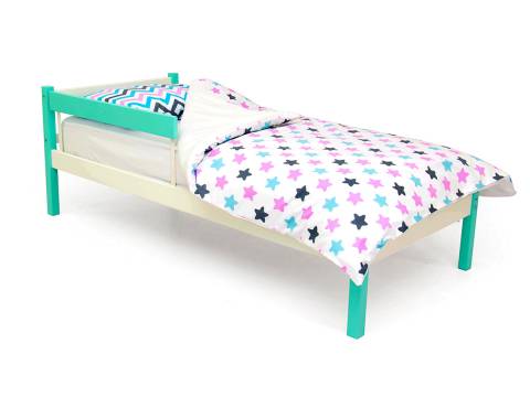 Кровать Svogen classic с бортиком мятно-белый