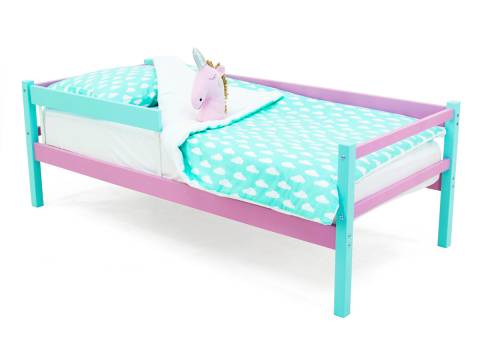 Кровать-тахта Svogen с бортиком мятный-лаванда