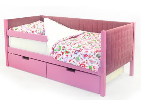 Кровать-тахта мягкая Svogen с ящиками и бортиком лаванда