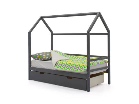 Кровать-домик Svogen с ящиками графит