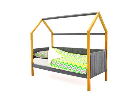 Кровать-домик мягкий Svogen дерево-графит