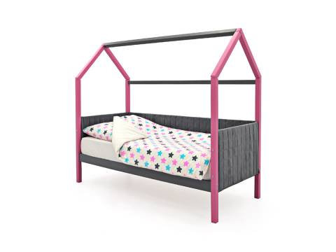 Кровать-домик мягкий Svogen лаванда-графит