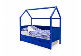 Кровать-домик мягкий Svogen с ящиками синий
