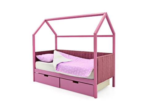 Кровать-домик мягкий Svogen с ящиками лаванда