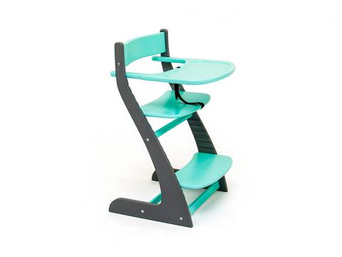 Растущий стул Усура со столиком графит-мятный