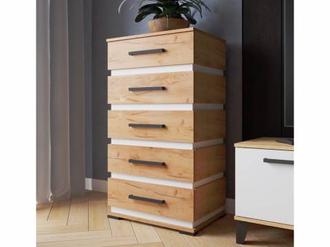 Комод КМ-1 дуб крафт золотой/белый