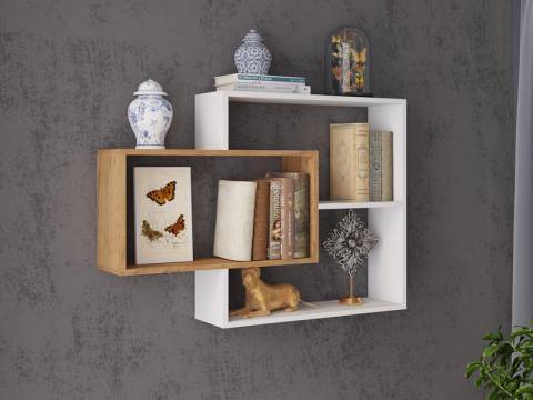 Полка навесная ПНМ-1 белый/дуб крафт золотой