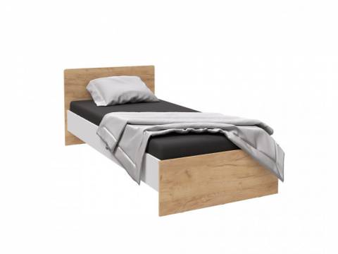 Кровать 900 Лючия белый/дуб крафт золотой