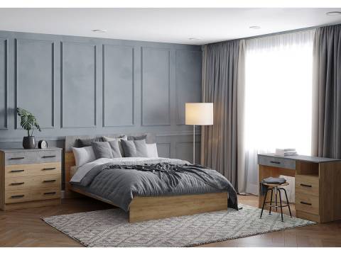 Спальня Асти дуб крафт золотой/ателье светлое