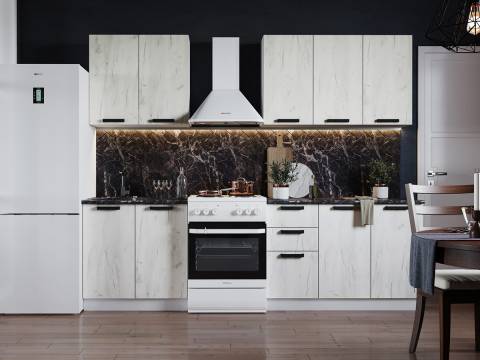 Кухня Диор 2000 дуб крафт белый