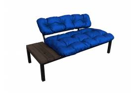 Диван Дачный со столиком синяя подушка