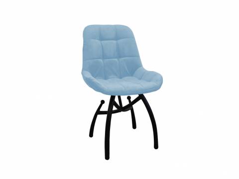 Стул Лира шарики небесно-серый, черные ножки